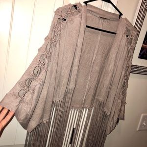Fringe kimono